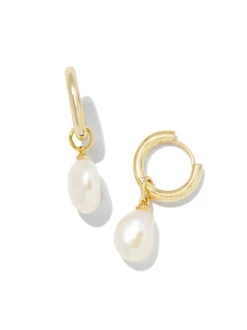 Kendra Scott Willa Huggie Earring - Gold White Pearl