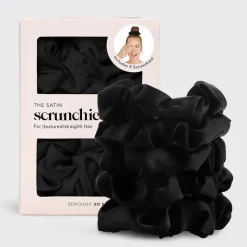 Kitsch Satin Sleep Scrunchies - Black