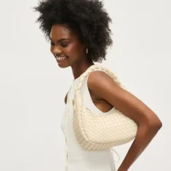 Laken Woven Shoulder Bag Crossbody - Oatmilk