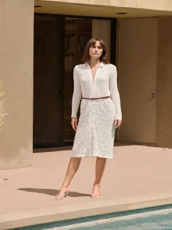 Lucy Paris Birdie Textured Dress - White