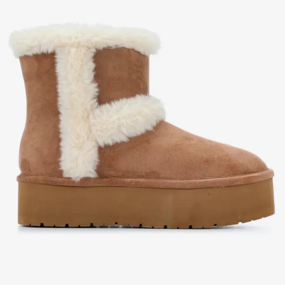 Madden Girl Everettt Fur Boots - Tan