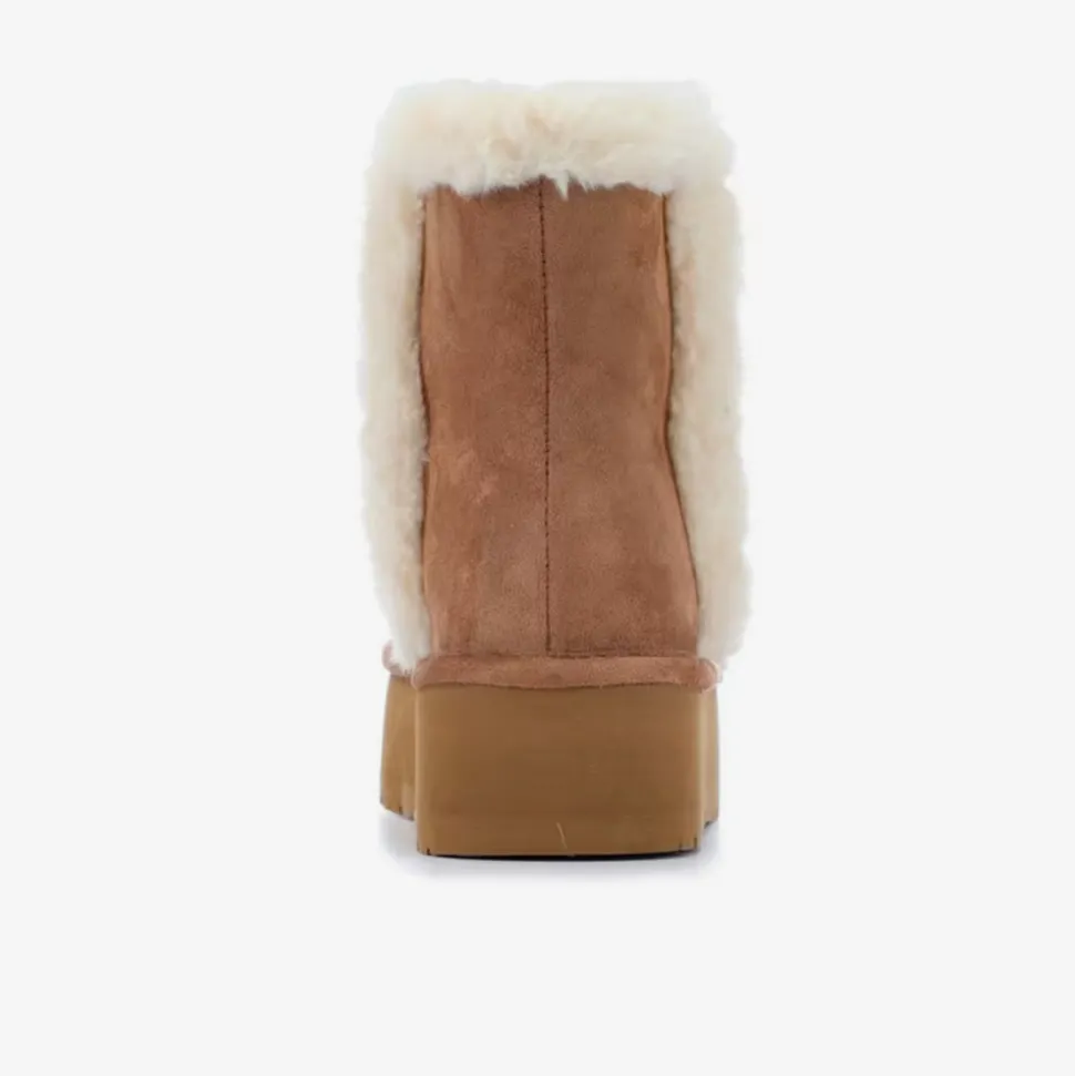 Madden Girl Everettt Fur Boots - Tan