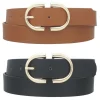 Mirror D Buckle Duo Belt