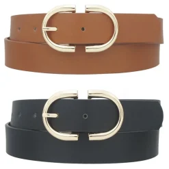 Mirror D Buckle Duo Belt