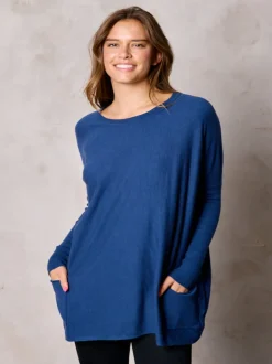 Oversized Pocket Bliss Sweater - Navy