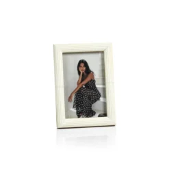Palomar Etched White Bone Photo Frame 4"x6"
