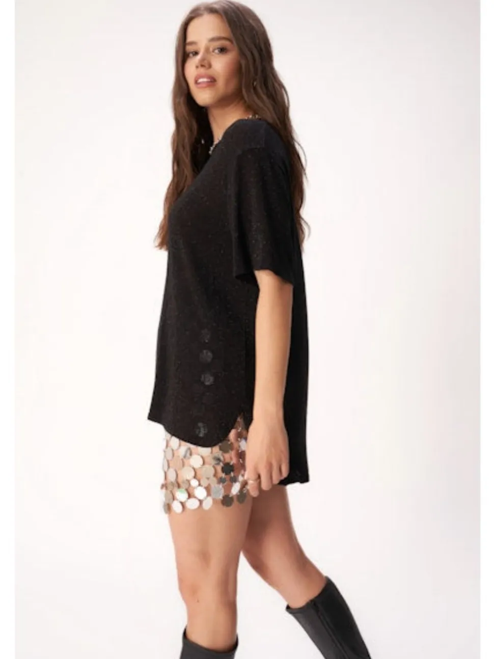 Project Social T Eternity Lurex Tee - Black