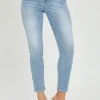 Risen High Rise Crop Basic Skinny Jeans - Light Wash