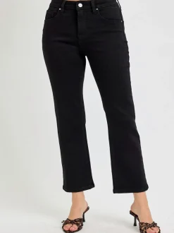 Risen High Rise Straight Jeans - Black