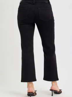 Risen High Rise Straight Jeans - Black