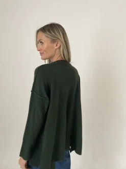 Six/Fifty Oversized Ribbed Sweater - Hunter Green