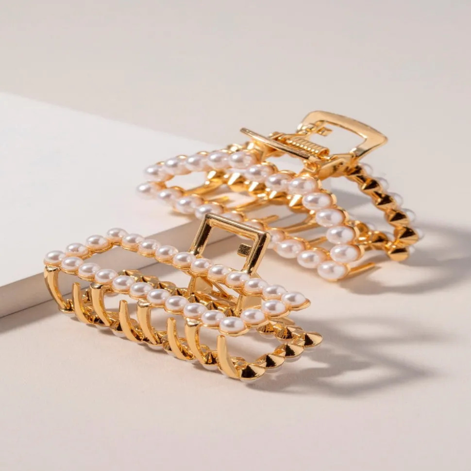 Small Open Pearl Hair Clip