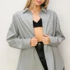 The Basic Girly Button Up - Grey