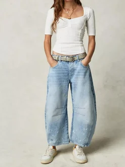 The Mid Rise Barrel Jeans