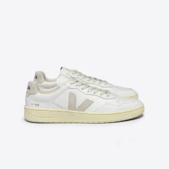 Veja V-90 Leather Sneakers - White Natural