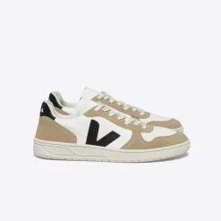 Veja V-10 Sneakers - Leather White Black Sahara