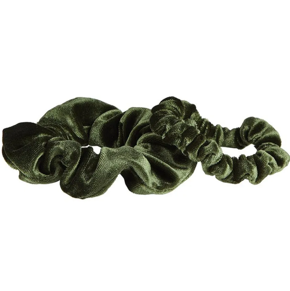 Velvet Tree Ornament Scrunchie - Green
