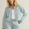 Z Supply All Day Cropped Denim Jacket - Faded Indigo