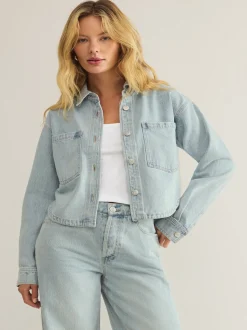Z Supply All Day Cropped Denim Jacket - Faded Indigo