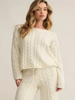 Z Supply Carol Cable Knit LS - Sea Salt