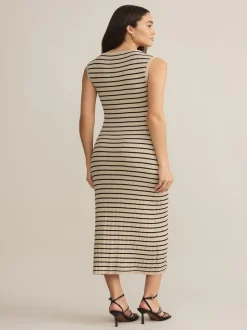 Z Supply Gisele Stripe Midi Dress - Sandshell