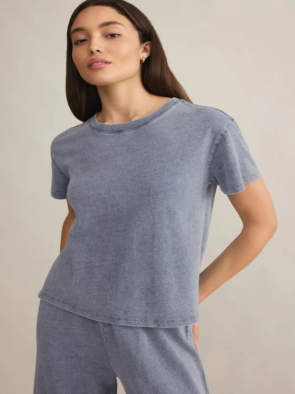 Z Supply Go To Denim Tee - Medium Indigo