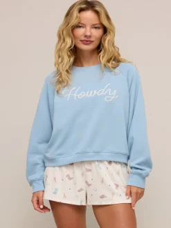 Z Supply Howdy Sweatshirt - Coastal Blue