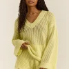 Z Supply Kiami Crochet Sweater - Limeade