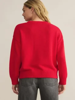 Z Supply Love Notes Boyfriend Sweater - Cherry