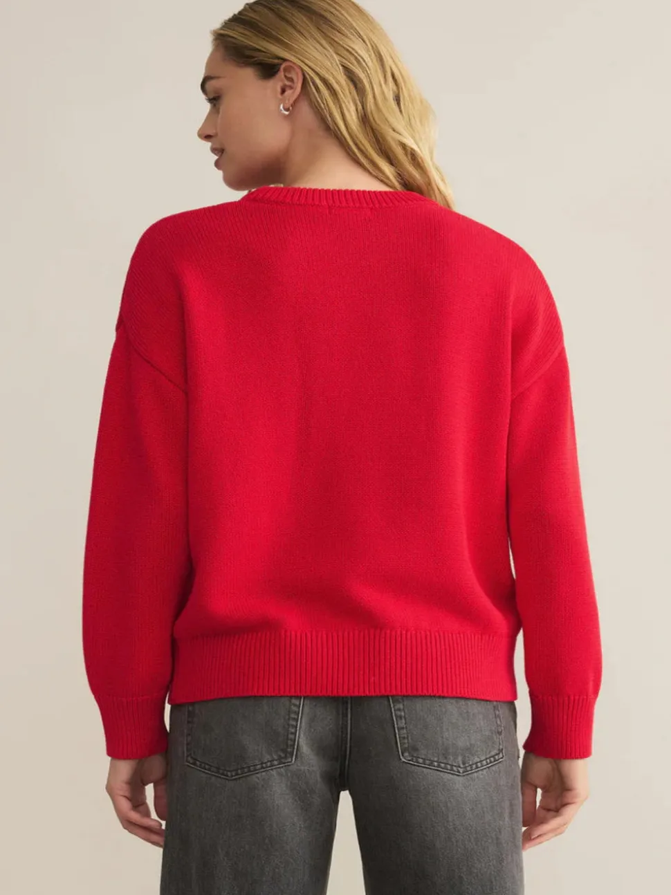 Z Supply Love Notes Boyfriend Sweater - Cherry