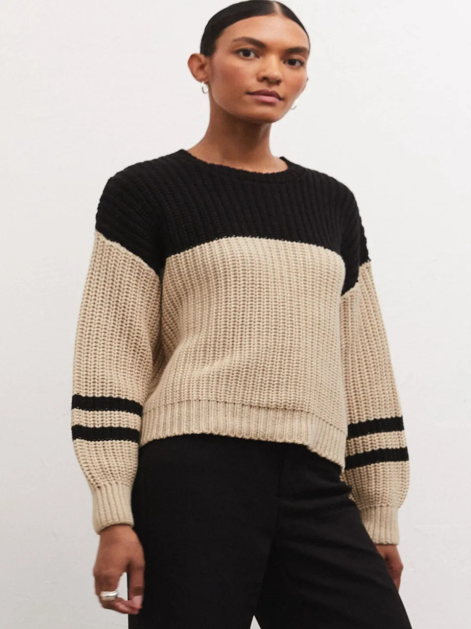 Z Supply Lyndon Colorblock Sweater - Oat
