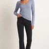 Z Supply Sirena Rib LS Tee - Stormy