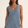 Z Supply Sloane V - Neck Knit Denim Dress - Medium Indigo