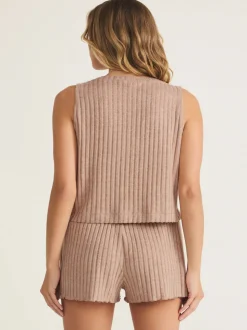 Z Supply Sloane V-Neck Rib Tank - Iced Coffee