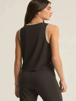 Z Supply Warmer Days Ringer Tank - Black Sand